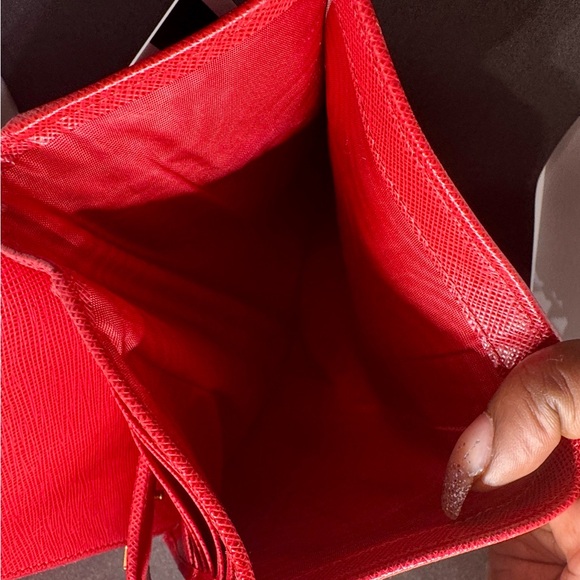 Prada Red Leather Compact Zippy Wallet W/ COA - Picture 11 of 14
